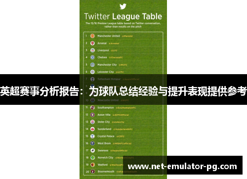 英超赛事分析报告：为球队总结经验与提升表现提供参考